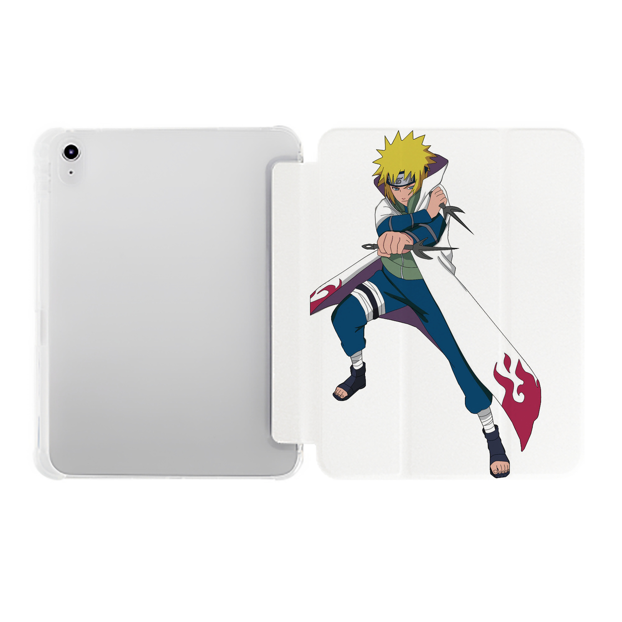 （画像用） NARUTO -ナルト- 波風 ミナト Namikaze Minato IPad ケース ペン収納付き 三つ折りスタンド PUレザー×シリコン 対応機種9.5/10.5/10.9インチ